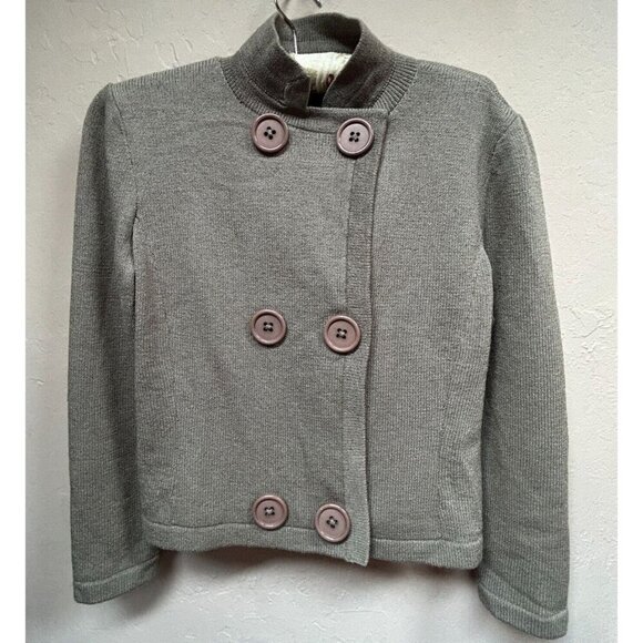 Vintage Don Sayres for Wellmore Double Breasted Knit Cardigan Sweater Sz 8 Brown - Picture 1 of 8